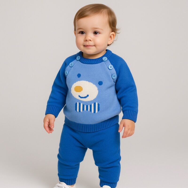 Set tricotat 2 piese pentru copii roșu