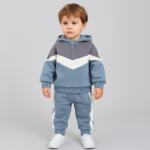Set 3 piese pentru bebeluși model albină – body alb cu imprimeu vesel și pantaloni dungați galben-negru din bumbac moale
