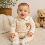 Set bebeluși crem elegant 2 piese Babyjim
