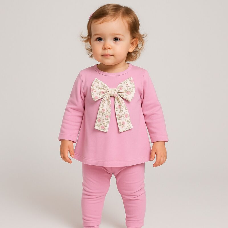 Set Fetițe 3 Piese – Vestă de Fâș Călduroasă, Bluză și Pantaloni – Ținută Moale și Confortabilă pentru Zile Reci