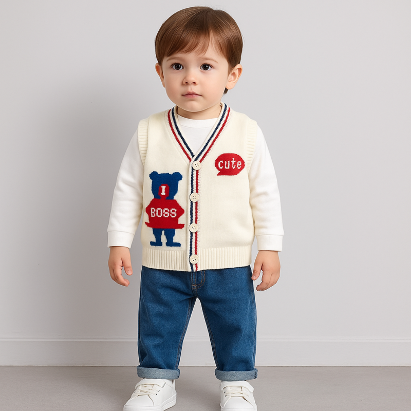 VESTA COPII TRICOTATA CU NASTURI