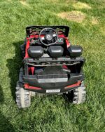 Mașinuță electrică off-road copii 3–8 ani, 12V 7Ah, 2 motoare spate, LED, 1 loc – roșu/negru