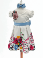 Rochie elegantă fetiță 1-4 ani-ALB