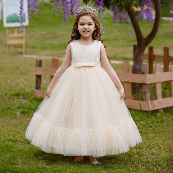 Rochie de bal crem pentru fete 9-12 ANI