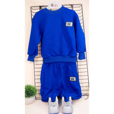 Set Băieți Albastru – Bluziță cu Mâneci Lungi și Pantaloni Asortați – Confort și Simplitate în Stil Urban pentru Zile Active