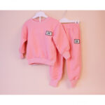 Set trening fetiță roz cu inițiala R