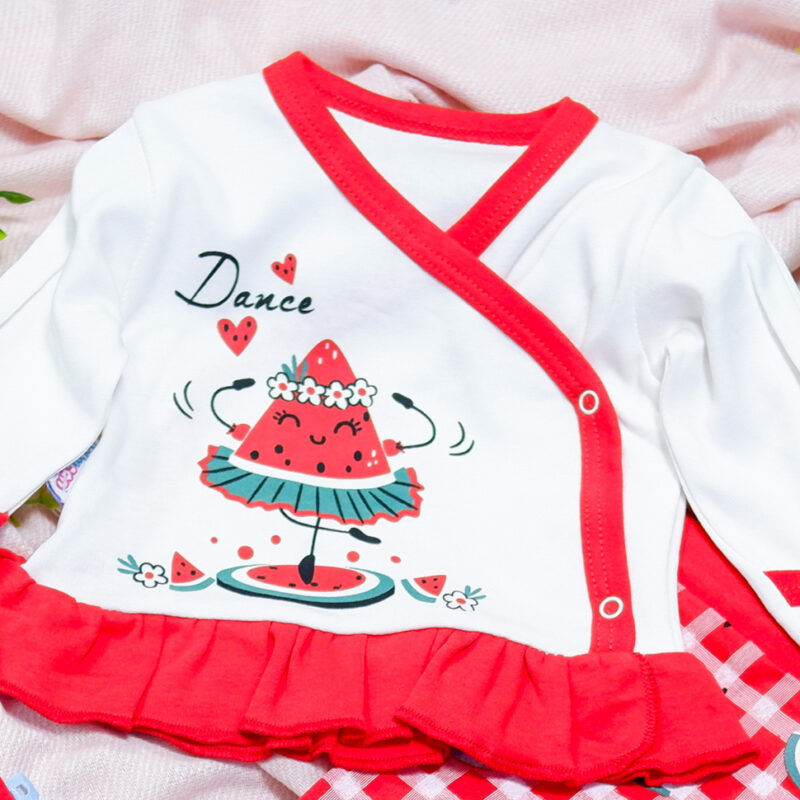 Set bebeluș roșu cu alb