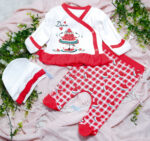 Set bebeluș roșu cu alb