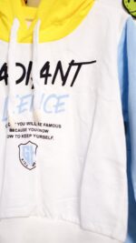 Set trening copii Radiant, hanorac alb cu galben și pantaloni albaștri