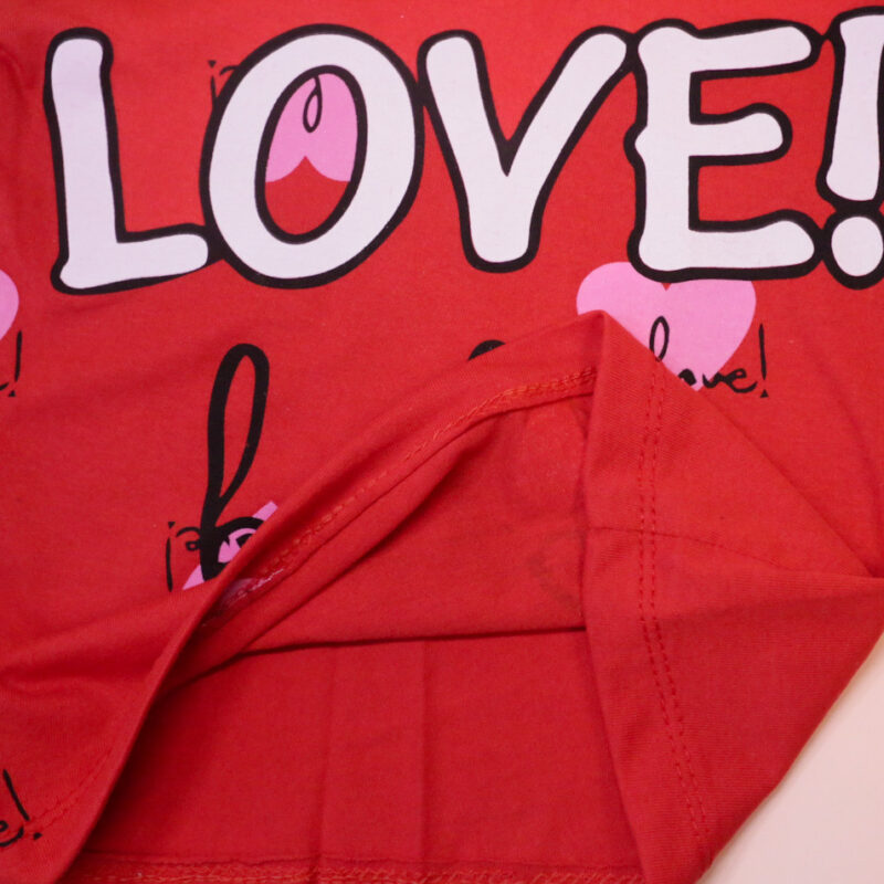 Set de vară pentru fetițe roșu cu imprimeu LOVE