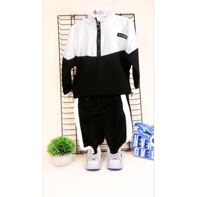 Set Trening Băiețel – Hanorac cu Fermuar și Pantaloni Sport Asortați