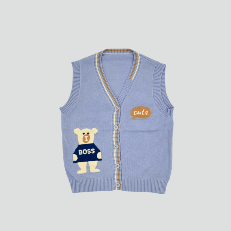 Set tricotat premium pentru fete si baieti , două piese – pulover raglan rosu cu motiv „Sheep” și pantaloni gri cu aplicație