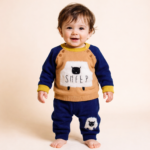 Set tricotat premium pentru fete si baieti , două piese – pulover raglan albastru