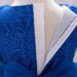 Rochiță Satin Fetițe Albastru Regal cu Fustă Voluminoasă din Tulle – Model Elegant pentru Ocazii Speciale