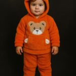 Set iarnă copii foarte călduros cu ursuleț 1-5 ani