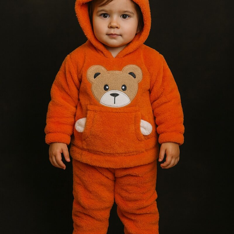 Set iarnă copii foarte călduros cu ursuleț 1-5 ani