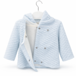 Trusou botez băiat complet cu hăinuțe elegante și lumânare decorată albastru