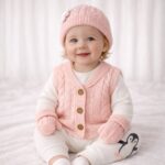 Set Vestă Tricotată și Pinguin 3-6-9 Luni