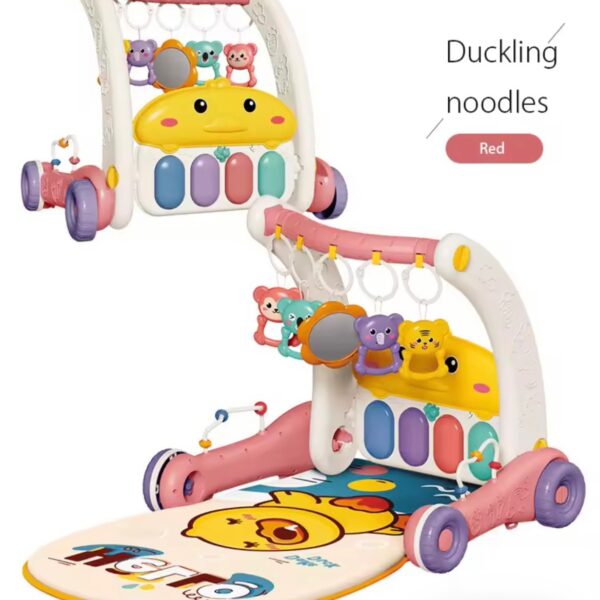 Antemergător multifuncțional pentru copii cu pian, jucării interactive și salteluță – primii pași în siguranță