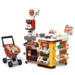 Set supermarket pentru copii cu cărucior și accesorii – joc interactiv educativ