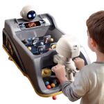 Joc interactiv pentru băieți cu robot și 40 bile, model futurist tip pinball