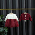 Set elegant fetițe bordo cu bolero blăniță și rochiță din tul – ținută premium pentru evenimente