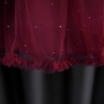 Set elegant fetițe bordo cu bolero blăniță și rochiță din tul – ținută premium pentru evenimente