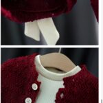 Set elegant fetițe bordo cu bolero blăniță și rochiță din tul – ținută premium pentru evenimente