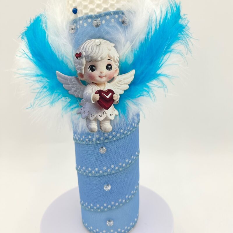 Lumânare Botez Ceară Naturală Tip Fagure – Lucrată Manual