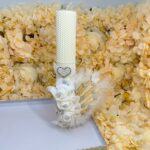 Lumânare Botez Ceară naturala, Fagure 35 cm, 6 cm diametru