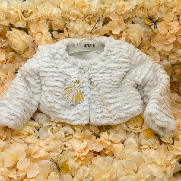 Bolero Fetite din Blanita Eleganta Alb Ivory pentru Rochii – Model Cald, Moale si Premium pentru Ocazii Speciale