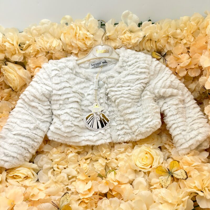 Bolero Fetite din Blanita Eleganta Alb Ivory pentru Rochii – Model Cald, Moale si Premium pentru Ocazii Speciale