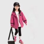 Geacă fetițe 2 în 1 impermeabilă cu glugă – geacă călduroasă copii pentru iarnă și toamnă