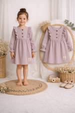 Rochita pentru fetite 100% bumbac, muselina 2/5 ani - imagine 2