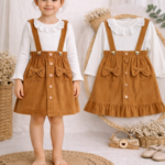 Set Fetiță De 3-7 Ani Cu Salopetă