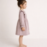 Rochita pentru fetite 100% bumbac, muselina 2/5 ani - imagine 3