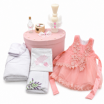 Trusou botez fetiță elegant cu lumânare