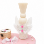 Trusou botez fetiță elegant cu lumânare